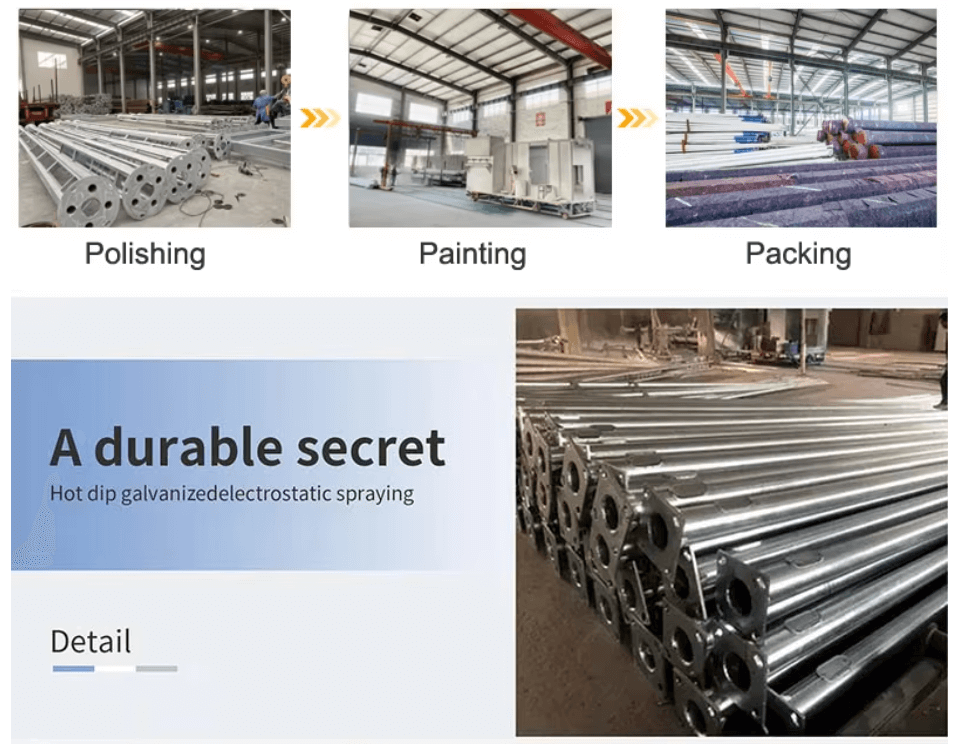 production process light pole 2