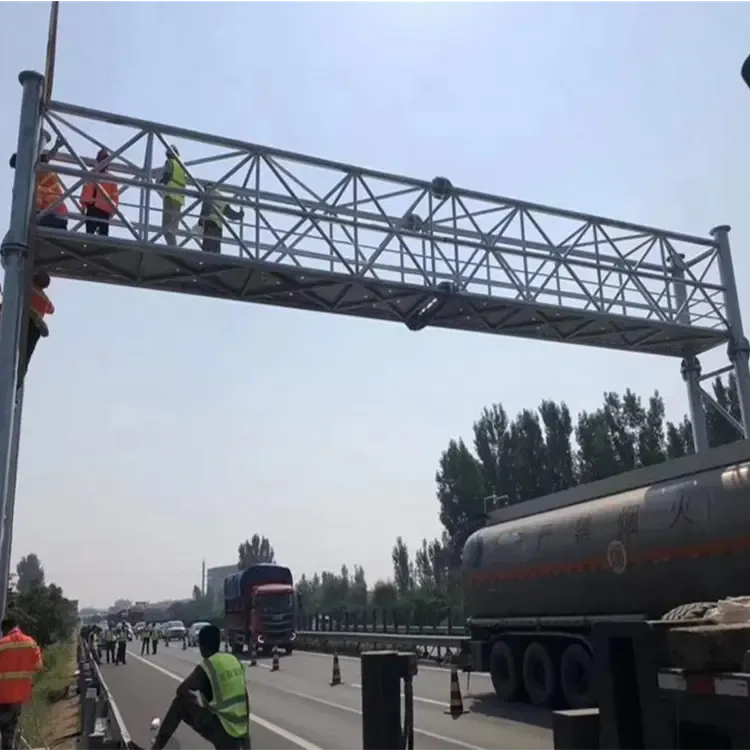 Customizable Overhead Bridge Gantry Traffic Poles Galvanized Pole