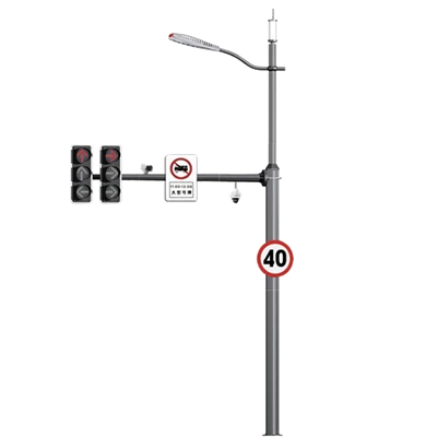 Integrated Smart Pole All-in-One Road Monitoring, Traffic Signal, Streetlight & Signage System Smart Light System