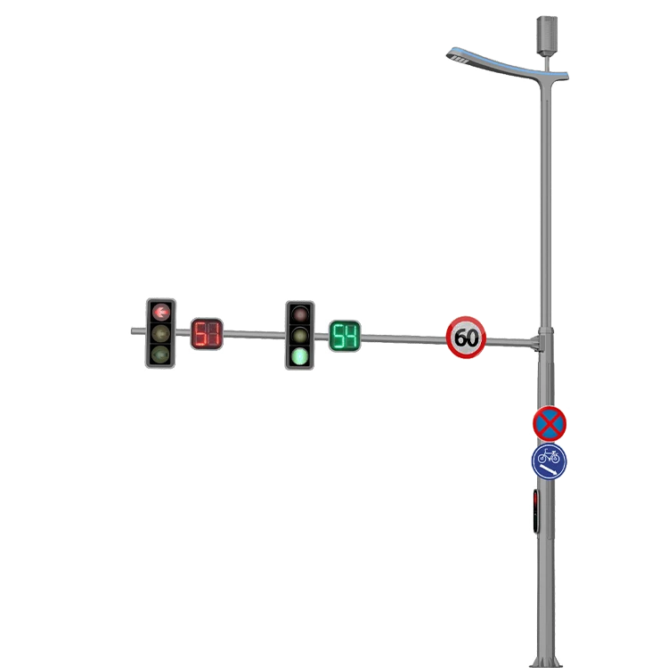 Integrated Smart Pole All-in-One Road Monitoring, Traffic Signal, Streetlight & Signage System Smart Light System
