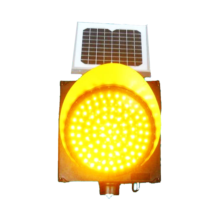 Solar Yellow Flashing Warning Light Traffic Safety Products